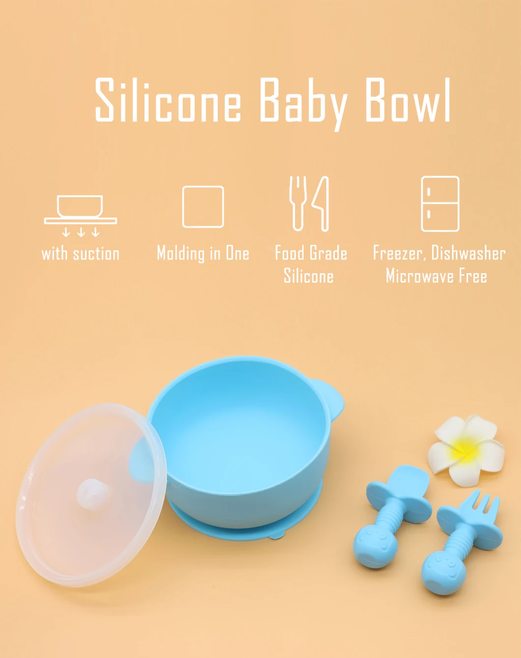 Safety Non-Spill Silicone Suction Bowls for Toddlers