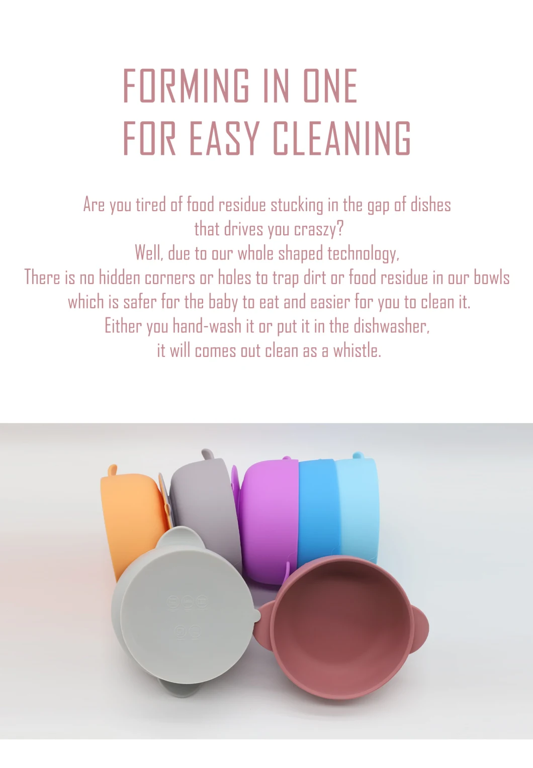 Safety Non-Spill Silicone Suction Bowls for Toddlers