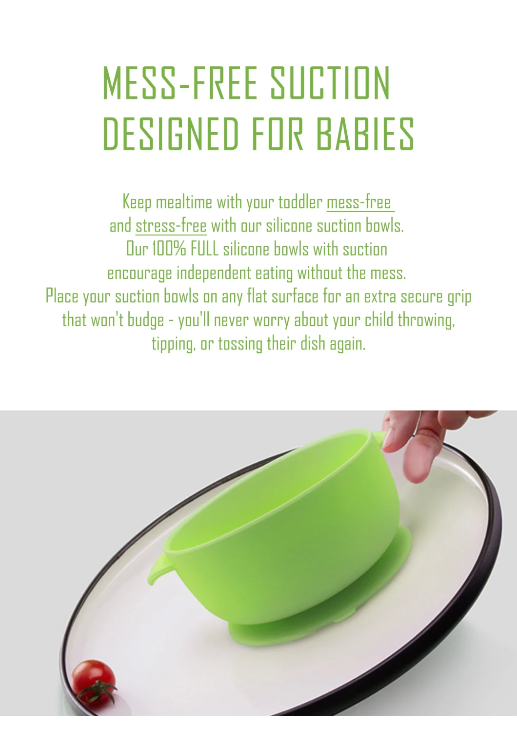 Safety Non-Spill Silicone Suction Bowls for Toddlers