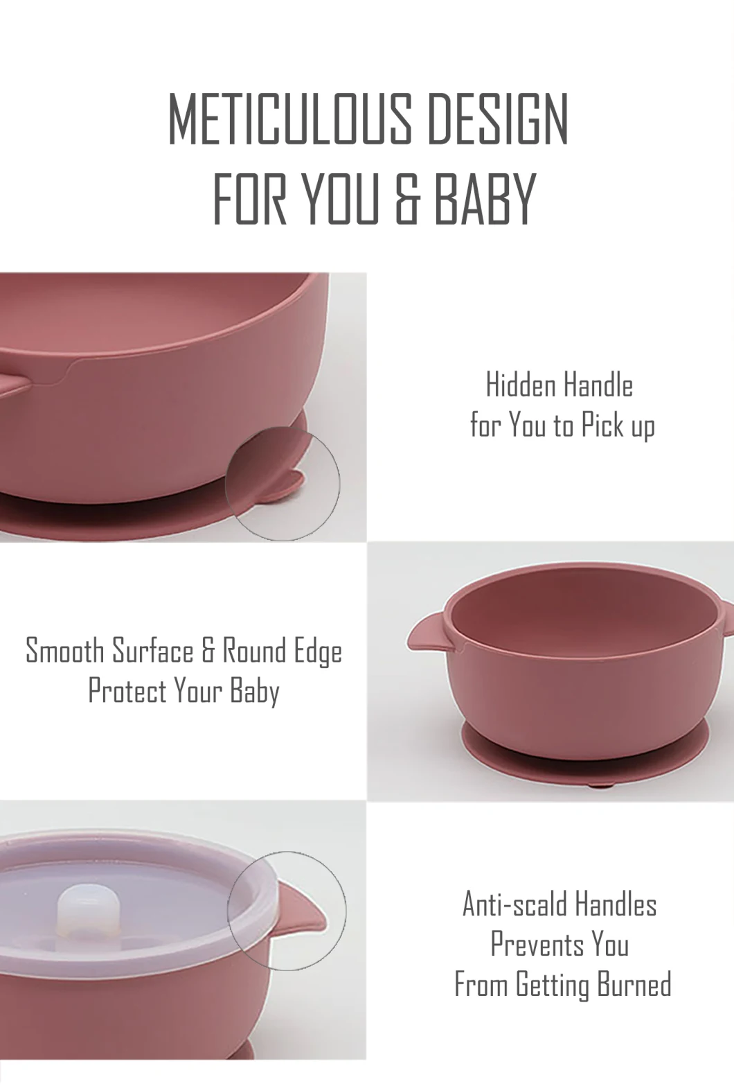 Safety Non-Spill Silicone Suction Bowls for Toddlers