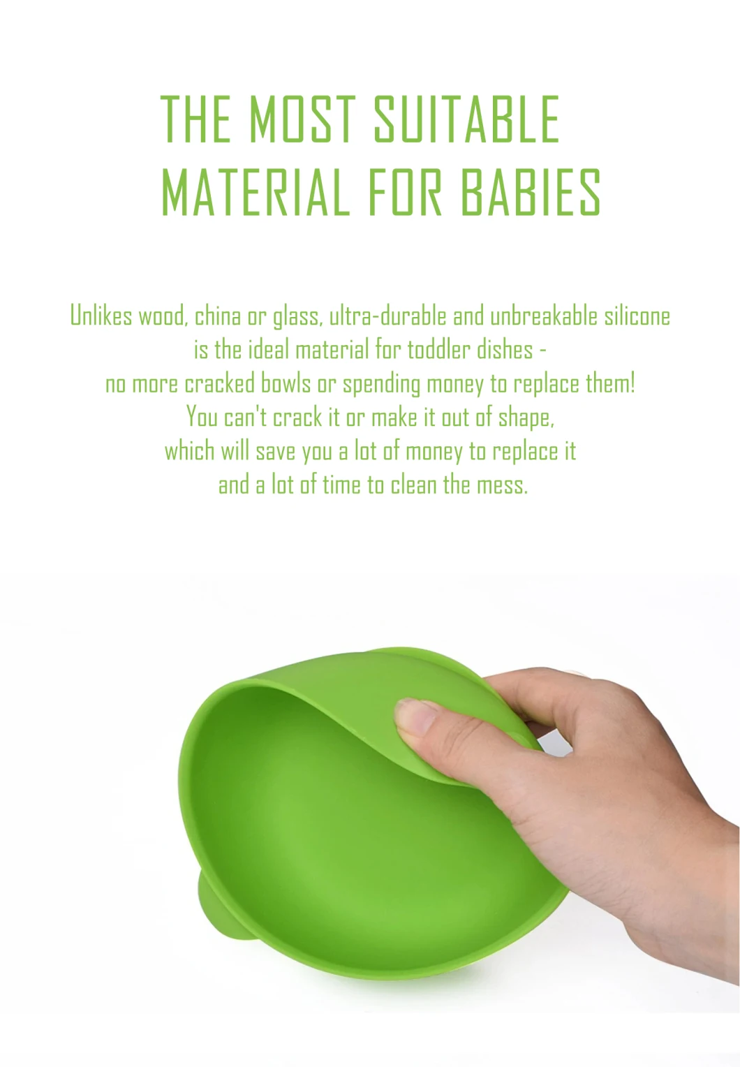 Safety Non-Spill Silicone Suction Bowls for Toddlers