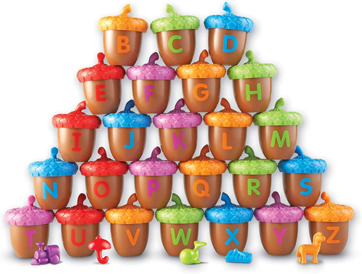 ชุดกิจกรรมการรู้จำตัวอักษร Homeschool Learning Acorns ตัวอักษรสำหรับเด็กวัยหัดเดิน