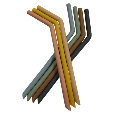 10mm Diameer FDA หลอดซิลิโคนพับได้แบบใช้ซ้ำได้ หลอดซิลิโคน Bendable Straws