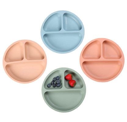 Baby Suction Silicone Dinner Set Dishwasher Safe Kid Plates 300g
