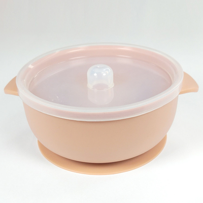 Baby FDA อนุมัติชามอาหารซิลิโคนเกรดอาหารพร้อมฝาปิดและดูด