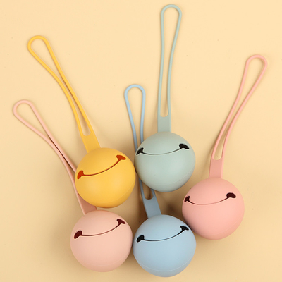 หน้ายิ้ม 100% ซิลิโคนเกรดอาหาร Dummy Case เครื่องล้างจานปลอดภัยพร้อมสายคล้อง