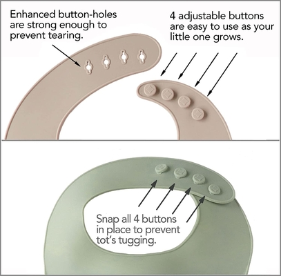 Anti Bacterial Eco Friendly Baby Feeding Bibs สามารถปรับแต่งได้