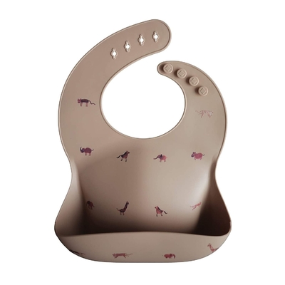 ผ้ากันเปื้อนเด็กซิลิโคนเกรดอาหารปลอดสาร BPA แบบยืดหยุ่น Unisex พร้อมหัวเข็มขัด 4 อัน