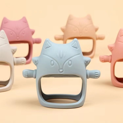 BPA ฟรี Soft Anti-Drop ซิลิโคนเด็ก Mitten Teether สำหรับบรรเทาปวดฟัน