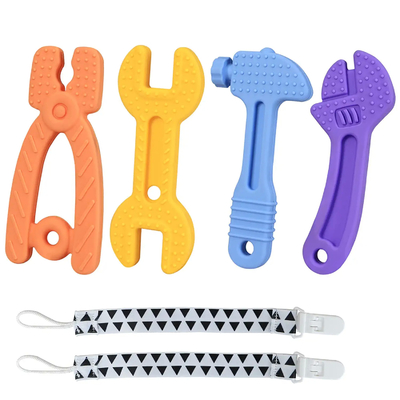 Hammer Wrench Spanner Pliers Shaped Silicone Baby Molar Teether for 0-12 เดือน