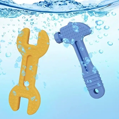 Hammer Wrench Spanner Pliers Shaped Silicone Baby Molar Teether for 0-12 เดือน