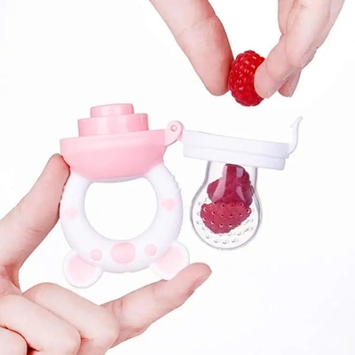ของเล่นยางกัดซิลิโคนสำหรับทารกที่ทนต่อคราบสีชมพูได้ 3-24 เดือน