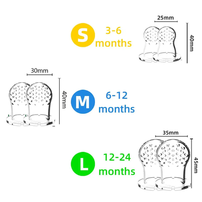 2 Pack Relief Teething อาหารเด็กผลไม้ Feeder Pacifier พร้อมจุกนมซิลิโคน 6 แบบ