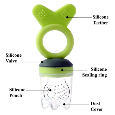 เครื่องล้างจาน Unisex Safe Squeezable Baby Fruit Feeder Pacifier สำหรับการงอกของฟันของทารก