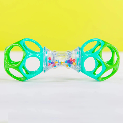 สีสดใสง่ายต่อการทำความสะอาด Oball Shaker Rattle Toy สำหรับเด็กแรกเกิด