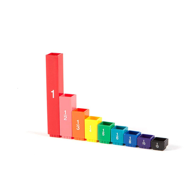 Fraction Manipulatives Montessori คณิตศาสตร์ Rainbow Fraction Tower Cubes สำหรับโรงเรียนประถมศึกษา