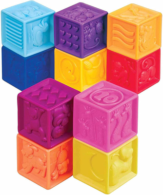 Soft Stacking Educational Building Squeeze Baby Blocks สำหรับเด็กวัยหัดเดิน 6 เดือนขึ้นไป