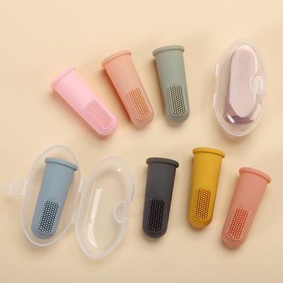 Soft Infant Finger Toothbrush with Box, Infants Toddler Silicone Baby Tooth Brush 0-6 เดือน 6-12 เดือน