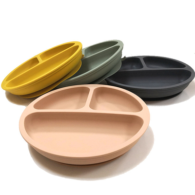 เตาอบปลอดภัยดูดซิลิโคนเด็กจาน BPA ฟรีจานอาหารค่ำ FDA 300g