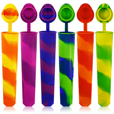 เครื่องทำป๊อปน้ำแข็งซิลิโคนป้องกันการสูญหาย DIY Popsicle Moulds
