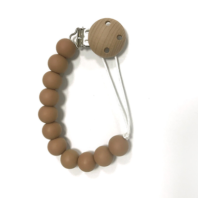 OEM BPA ฟรีซิลิโคน Teething Pacifier คลิป 15 มม. ลูกปัดปลอดภัย Pacifier Clips