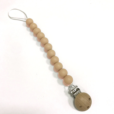 OEM BPA ฟรีซิลิโคน Teething Pacifier คลิป 15 มม. ลูกปัดปลอดภัย Pacifier Clips