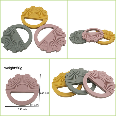 FDA อนุมัติ BPA Free Teether Sun Design วัสดุซิลิโคนสำหรับเด็กวัยหัดเดิน