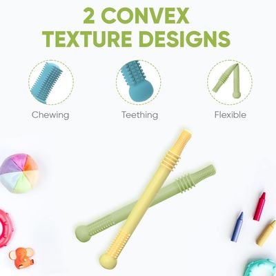 Soft 0.6x0.6 6.2inches Silicone Teething Sticks สำหรับทารก 0 6 เดือน